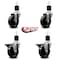 Service Caster 4'' Phenolic Wheel Swivel 1-7/8'' Expand Stem Caster Set 2 Brakes, 4PK SCC-EX20S414-PHS-2-PLB-2-178 - alternate 4